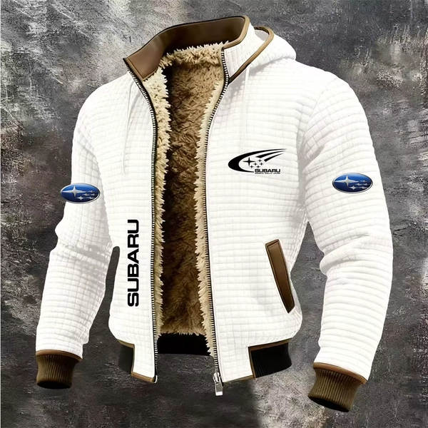 Chaqueta con Capucha SUBARU 2026, Otoño-Invierno, con Forro Polar Grueso y Cálido, Estilo Informal, con Capucha a Cuadros Grandes - AliExpress 200000343