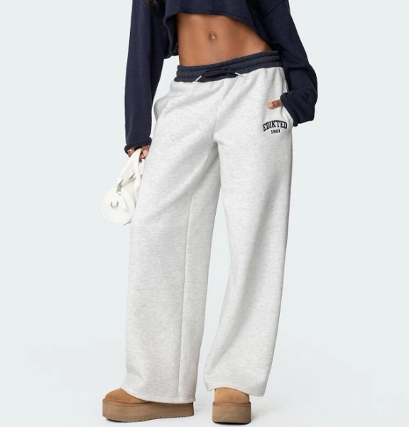 Edikted Women's Contrast Embroidered Sweatpants