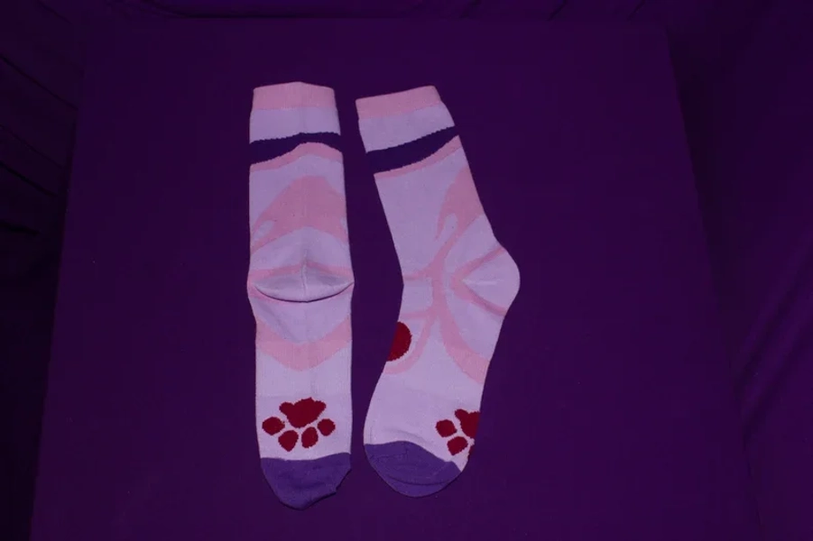Espeon inspired socks - Faux Paws Socks Bast