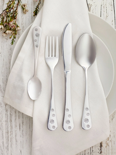 16 Piece Silver Daisy Cutlery Set
