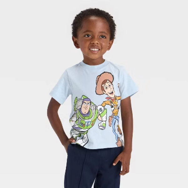Toddler Boys' Toy Story Short Sleeve T-Shirt - Light Blue 2T