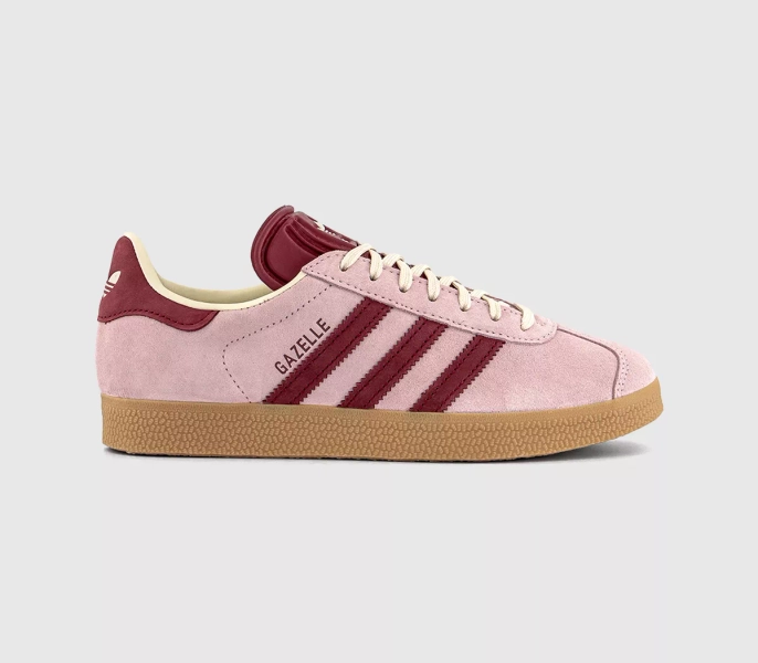 adidas Gazelle Trainers Clear Pink Noble Maroon Cream White - Women's Trainers