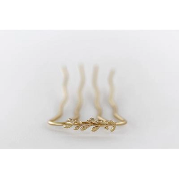 Small Twig Branch Hair Prong Leaf Rose Silver Leaves Jewelry Accessory Boho Nature Inspired Fork Pin