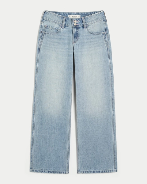 Low-Rise Y2K Light Wash Baggy Jeans