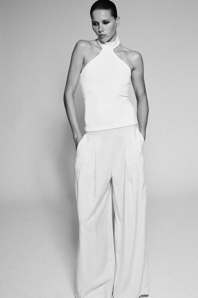 POLYAMIDE HALTER TOP
