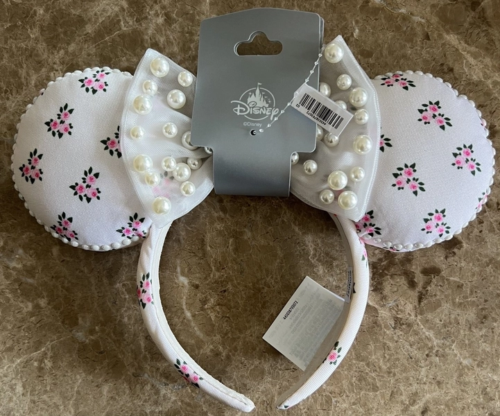 Disney BaubleBar Minnie Mouse Mother's Day Floral &amp; Pearls Ear Headband NWT