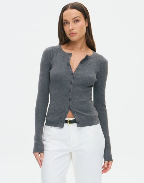 Rib Button Up Cardigan