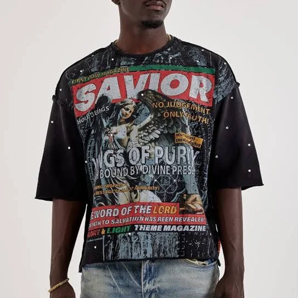 First Row Men's Wings of Purity Rhinestone Tee