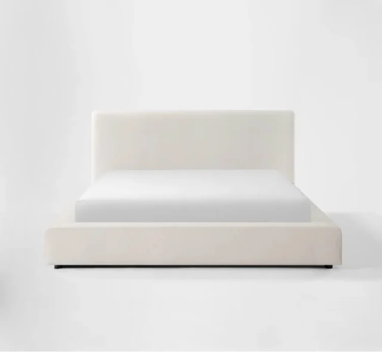 Aire Upholstered Bed Frame- Soft Cream, King