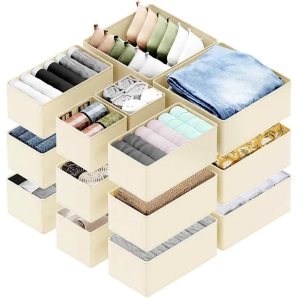 SpaceAid 18-Pack Collapsible Drawer Organizer Bins