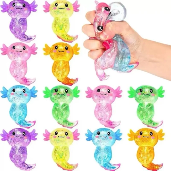 Axolotls Squishies Fidget Stress Ball,Cute Squishies Axolotls Toy,Easter Basket Stuffers