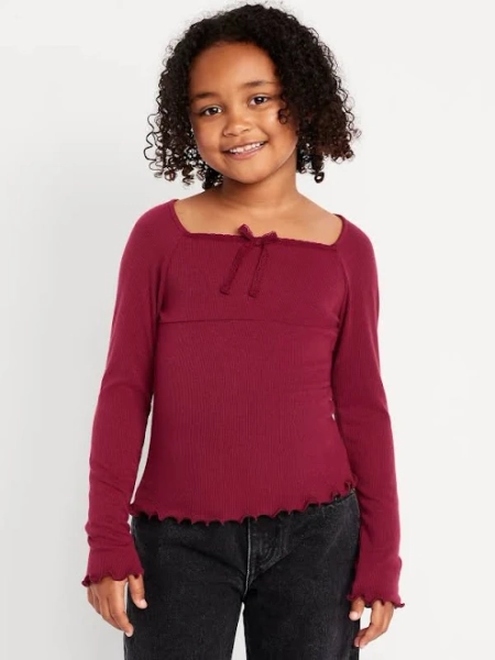 Old Navy Kids Fitted Lace-Tie Ribbed T-Shirt