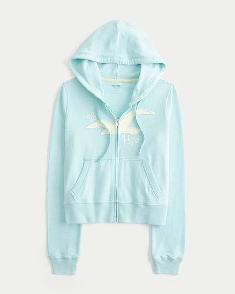 Easy Zip-Up Logo Graphic Hoodie