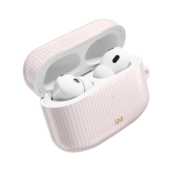 Striped Initial Airpods Pro Case, Pastel Pink Personalized Design - Etsy