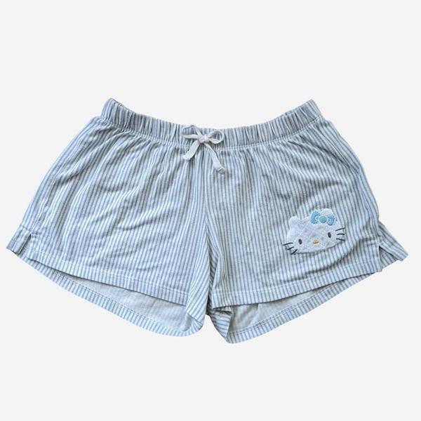 Blue and white Hello Kitty pajama shorts 
Mini... | Depop