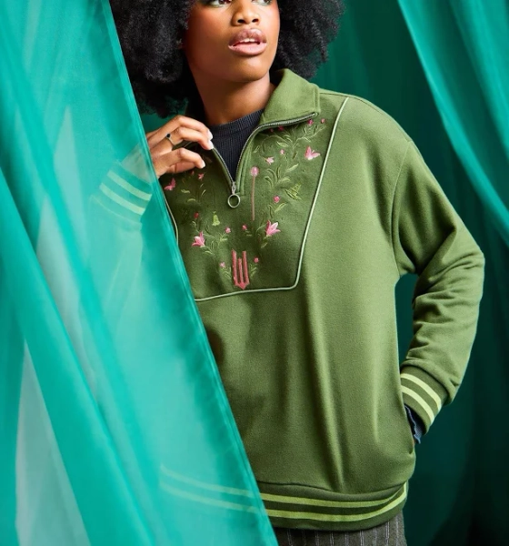 Wicked Embroidered Icons Quarter Zip Crewneck