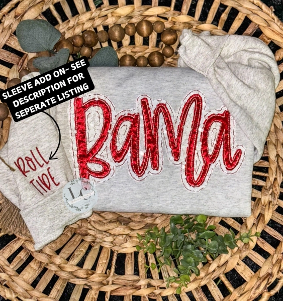 Bama Sequin Embroidered Shirt | Alabama | Crismon Tide | Game Day Apparel |
