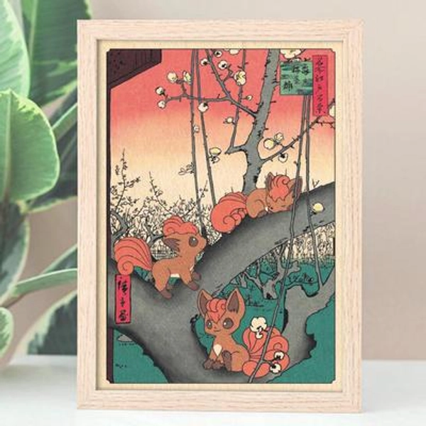 Vulpix Pokemon Art - Digital Download - Japanese painting inspired - Retro Comic Book Print Style -