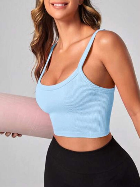 Sovereign Charm Women's Solid Color Round Neck Raglan Sleeve Long Sleeve Sports T-Shirt With Seamless Thumbs Hole Workout Cami Top