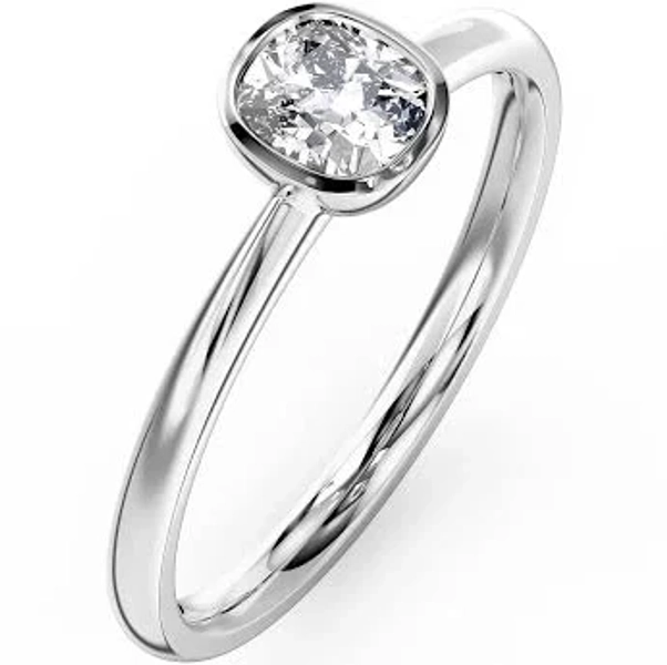 1ct Diamond Cushion Cut Bezel Engagement Ring