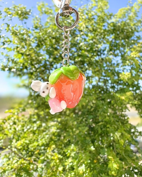 Miffy Inspired Strawberry Keychain | Spring Summer Bunny Keychain | Cute Cozy - Etsy