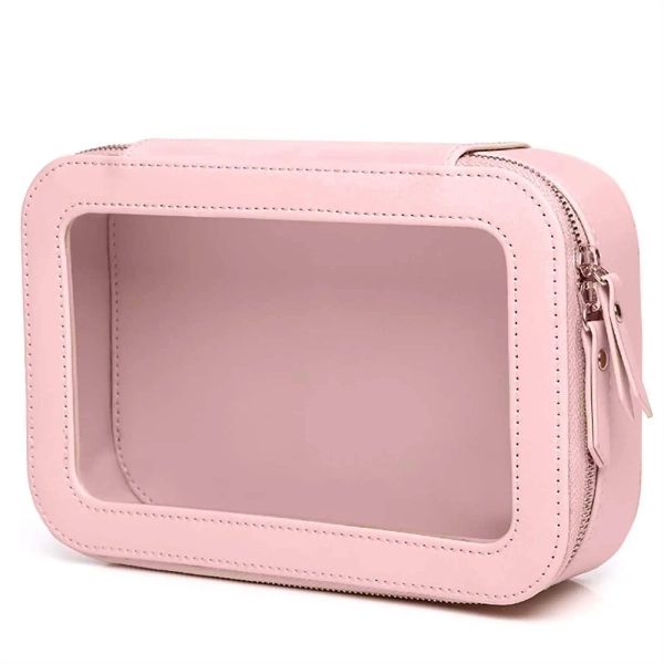 Clear and Waterproof Makeup Bag Portable Travel Cosmetic Case Organizer for Women Toiletry Pouch with Transparent Vinyl Windows - AliExpress 1524
