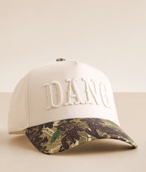 Cream Camo Dang Baseball Hat
