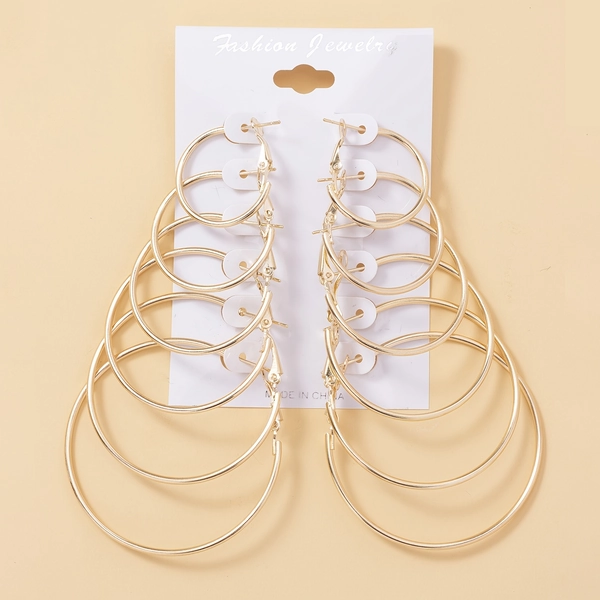 12pcs Golden Women’s Large Hoop Earrings Set – Elegant, Simple, and Versatile Design for Casual Attire or Holiday Gifts, Stainless Steel Fashion Jewelry, Novelty Earrings