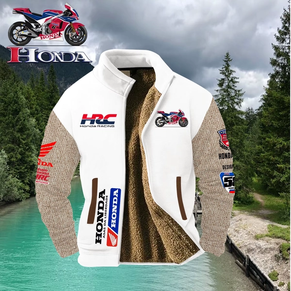 Honda Motorcycle Logo Men's Thick Cotton Warm-Up Jacket - A Breathable and Sun-protective Men's Jacket Suitable for Wearing Whil - AliExpress 200000343