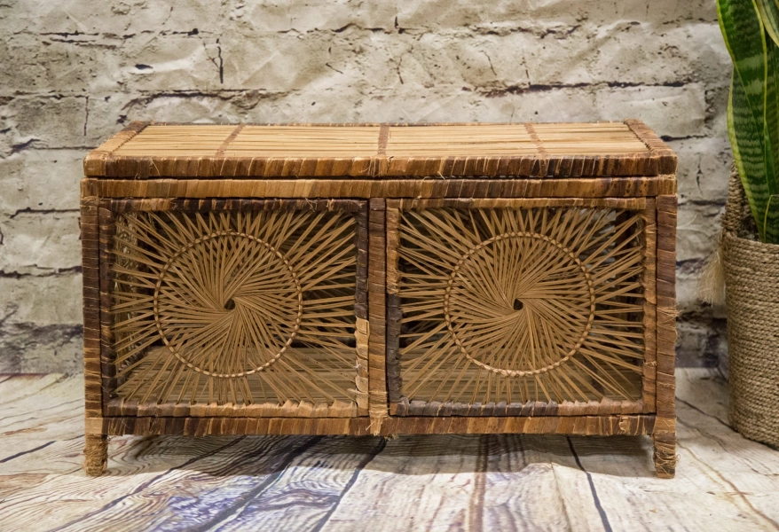 Vintage Wicker Sunburst Trunk