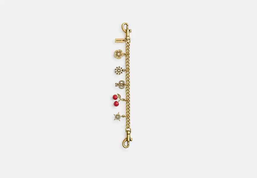 Crystal Motif Chain Bag Charm