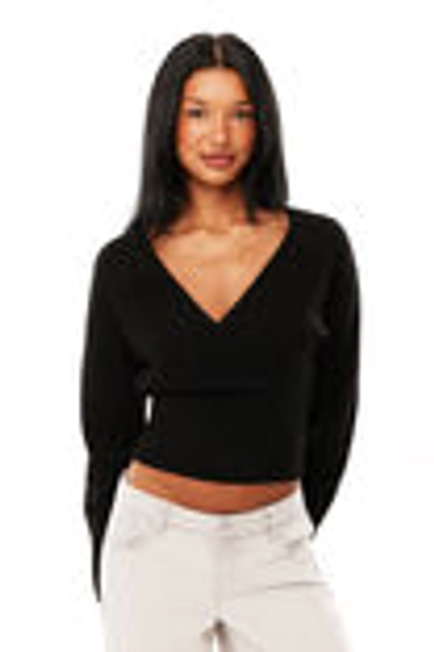 Rachel Wrap Knit Jumper - black