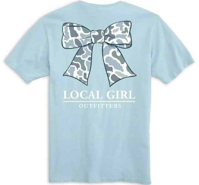 Palmetto Moon Girl Camo Bow Short Sleeve T-Shirt