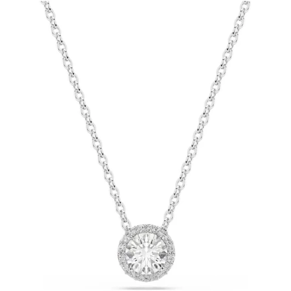 Swarovski Angelic Round Rhodium Plated Pendant Necklace