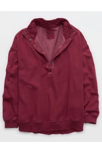 Aerie Oh Snap! Sweatshirt Women's Deep Cherry L