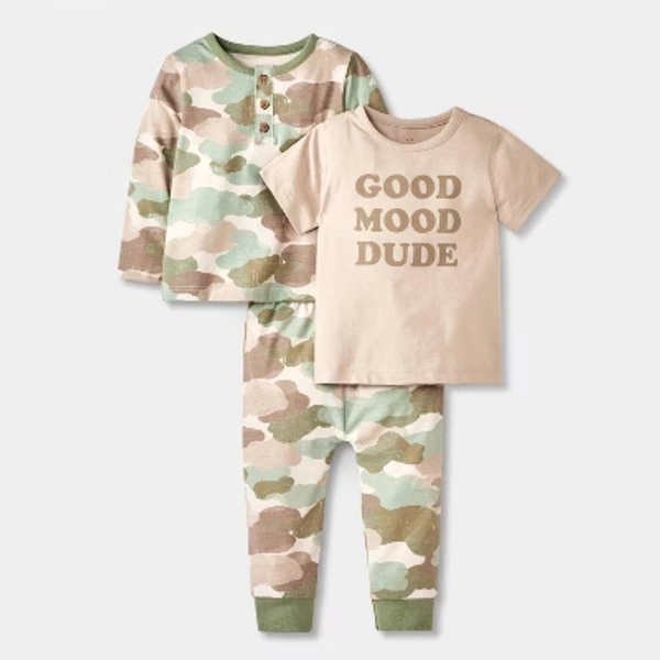 Baby Boys' Camo 3pc Top & Bottom Set - Cat & Jack™ Green 24M