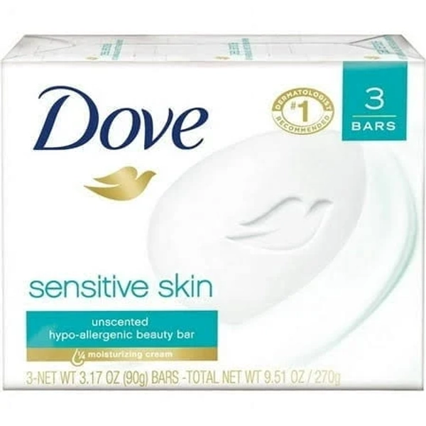 Dove Beauty Bar Sensitive Skin 3.17 oz 3 Bar (Pack of 2)