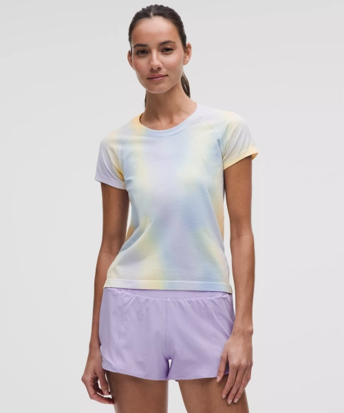 Swiftly Tech Short-Sleeve Shirt 2.0 Waist Length *Wash - Psychedelic Wash Lavender Frost Multi - 14