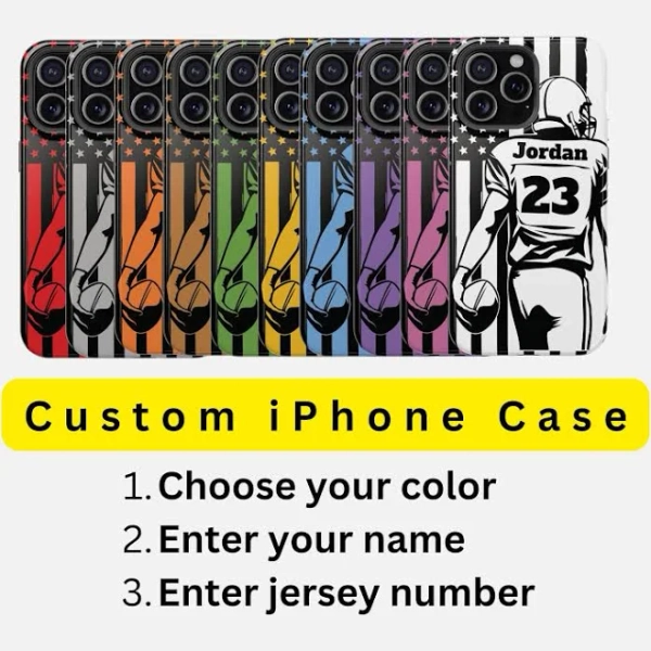Custom Football Team iPhone Case: Personalized MagSafe Sports Gift