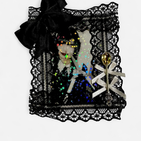 Multi-coloured, black and silver gothic frame of... | Depop