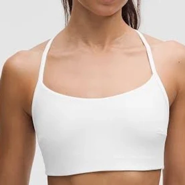lululemon Women's Flow Y Bra Light Support, C/D Cup Evolve - Size XXS | White