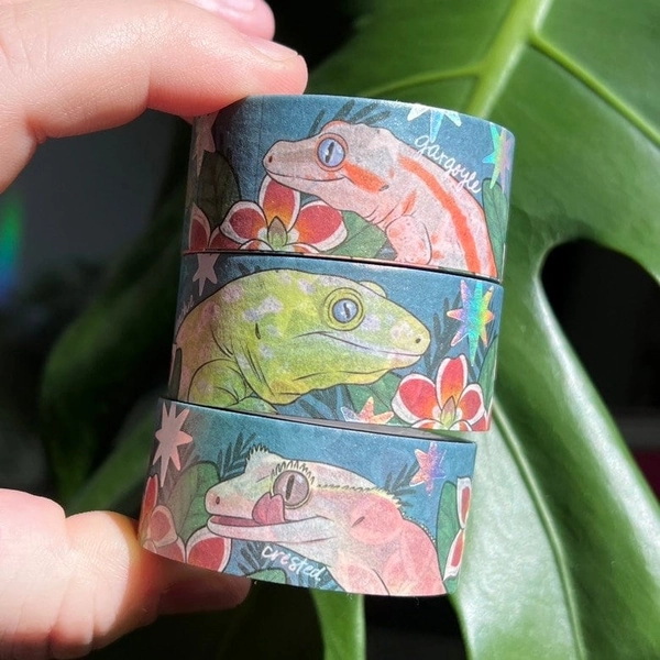 New Caledonian Geckos Washi Tape Crestie Leachie Reptile Art