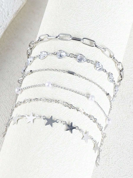 Set de 6 piezas de pulseras de mujer de cobre elegantes con cristales de rinoceronte en forma de mariposa, adecuadas para uso diario y como regalo
