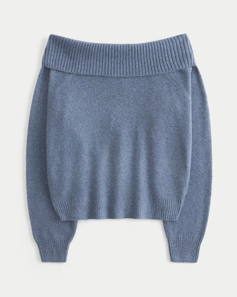Hollister Comfy Cloud Foldover Off-the-Shoulder Sweater