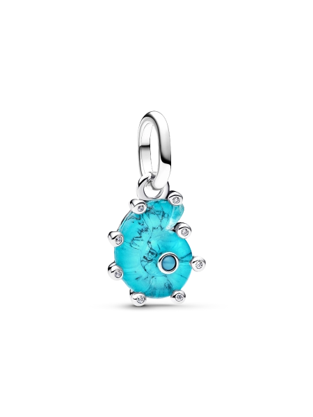 Blue Murano Glass Sea Snail Dangle Charm