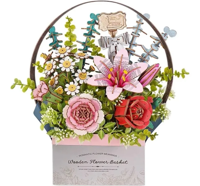 Rowood Flower Basket 3D Wooden Puzzle