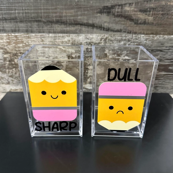 Sharp & Dull Pencil Holders: Teacher Desk Organizer Set