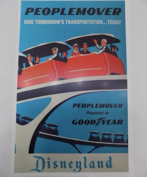 Disneyland Peoplemover Poster Repro 11" x 17" Tomorrowland
