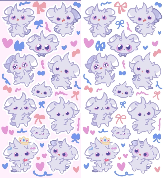 Espurr Inspired Sticker Sheets