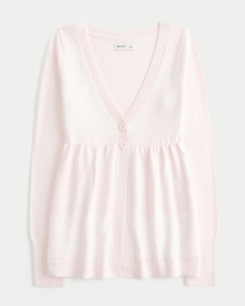 Long-Sleeve Flyaway Babydoll Cardigan